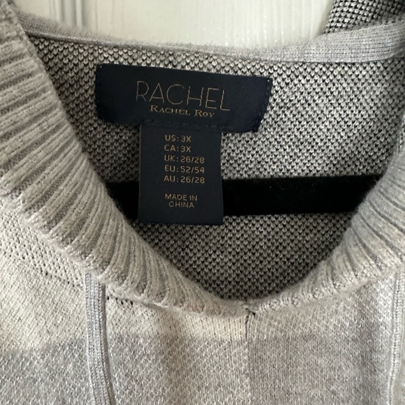 3X Plaid Gray Hooded Sweater Rachel Roy - Picture 3 of 3